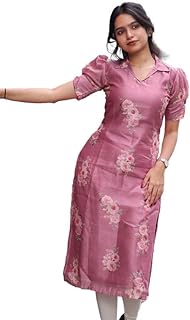 Women's Chanderi Stitched Printed Kurti for Girls Kurta