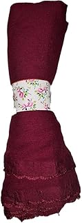 Zen Women's Premium Chiffon Solid Dupatta With. Border Work (4kg Quality) (2.25 METERS)