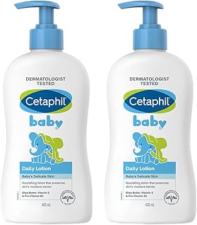 Cetaphil Baby Daily Lotion, Shea Butter, 400 ml, Pack of 2