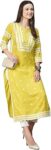 Women's Cotton Blend Embroidered Straight Kurta