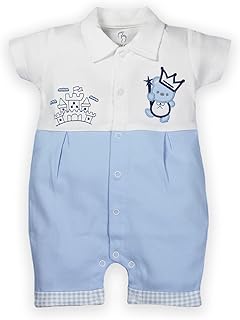 BabyGo 100% Cotton Romper/Summer clothes/Creeper/new born/infent wear/for baby Boys (0-3 Months, SKY3)