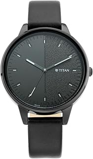 Women's Precision Simplicity Analog Watch: Black Gradient Dial with Leather Strap-NS2648NL01/NT2648NL01
