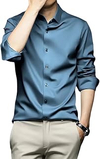 Men's Stylish Solid Satin Casual Shirt for Men Full Sleeve