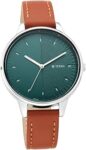 Women's Precision Simplicity Analog Watch: Grey Gradient Dial with Leather Strap-2648SL01