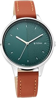 Women's Precision Simplicity Analog Watch: Grey Gradient Dial with Leather Strap-2648SL01