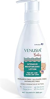 Dr. Reddy's Venusia Baby Intensive Moisturizing Lotion | Safe, Hydrating and Gentle | Goodness of Shea, Aloe, Cocoa and Mango Butter | Soothes Baby Skin | 300g