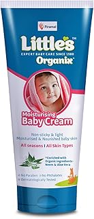 Little's Organix Moisturising Baby Cream 200G|Dermatologically Tested|With Organic Aloe Vera&Neem|Ph Balanced|All Skin Types|Moisturizes&Soothes Dry Skin|Non-Sticky&Light Formulation