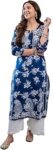 Women's Rayon Blend Chikankari Embroidered Straight Kurta