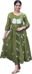 Women's Rayon Blend Anarkali Printed Kurta with Pant
