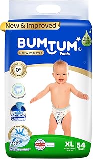 Bumtum Baby Diaper Pants, XL Size, 54 Count, Double Layer Leakage Protection Infused With Aloe Vera, Cottony Soft High Absorb Technology (Pack of 1)