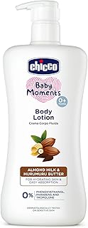 Chicco Baby Moments Body Lotion for Babies, 500ml|Almond Milk & Murumuru Butter|Quick Absorb Formula with Natural Ingredients for Ultra Soft Skin|Dermatologically Tested|Parabens & Phenoxyethanol Free