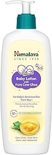 Himalaya Baby Lotion With Pure Cow Ghee 400Ml|Ph5.5|Aloe Vera|Safe For Newborns|For Baby's Sensitive Skin|No Parabens|No Phthalates|No Mineral Oil|No Synthetic Color|Dermatologically Tested