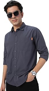 Men's Cotton Full Sleeve Regular Fit Casual Solid Shirt