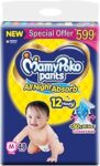 MamyPoko Pants All Night Absorb Baby Diapers, Medium (M), 48 Count 7-12 kg