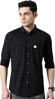 Men's Comfort Slim Fit Pure Cotton Opaque Checked Casual Shirt