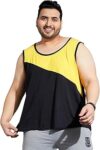 Plus Size Men's Regular Fit Colorblock Innerwear Vest