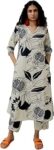Women's Cotton Blend Straight Printed Kurta with Pant