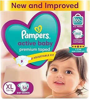 Pampers Active Baby Diapers, Extra Large (56 Count)