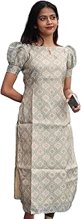 Women's Chanderi Stitched Printed Kurti