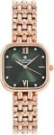 Women Stainless Steel Analog Watch | Gold-Green Waterproof Watches for Women Girls Ladies | Fashionable Trendy Quartz Movement Wrist Watch - CLSSCDGRN