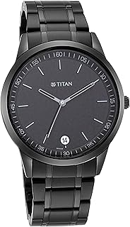 Men's Timeless Style Analog Watch: Refined Black Dial and Metal Strap-1806NM01/NT1806NM01