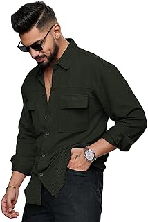 Men's Regular Fit Fancy Double Pocket Casual Shirt for Men Full Sleeves - Cargo