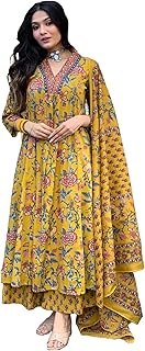 Women Printed Anarkali Kurta and pant set with Dupatta