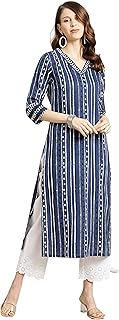 Women's Cotton Printed Straight Kurta