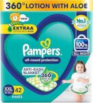 Pampers All Round Protection Pants Style Baby Diapers, Double Extra Large size (XXL) 42 Count,15-25kg, Anti-rash blanket, 360 degree Lotion with Aloe Vera