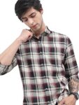 Men's Slim Fit Checked Casual Shirt | Modern & Versatile | A Must-Have Everyday Sophistication