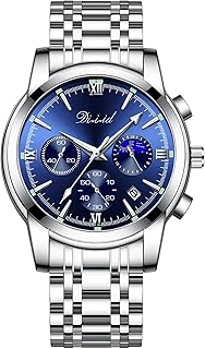 Watches for Man Analog Wrist Watch Stainless Steel Chain Formal Premium Classic Business Branded Original Day Date Functioning Subdials Waterproof Luminous Gifts for Men Special Unique