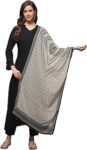 Women's Georgette Women Printed Mix And Match Dupatta(Geo Trib19036_Beige/Black_Free), Multicolor, Free Size