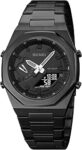 Stainless Steel Men Analog Watch Dual-Display Electronic Watch with Luminous 30M Waterproof Watch Fashion Multifunctional Sports Watch for Men- 1816