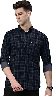 Men Small Checkered Slim Fit Cotton Casual Shirt
