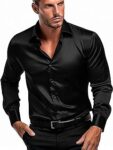 Men's Classic fit Plain Satin Casual Shirt for Men Full Sleeve