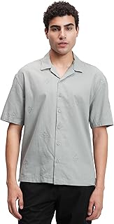 Men's Oversized Textured Half Sleeves Shirt | Relaxed & Stylish | Eftless Comt with a Modern Twist