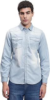 Men's Denim Utility Pocket Shirt | Rugged & Timeless | Workwear-Inspired Style with Practicality