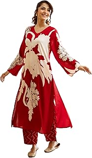 Women's Rayon Viscose Straight Printed Kurta with Palazzo