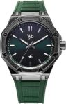 Fastrack Silicone Vyb Rebel Quartz Analog Green Dial Dark Green Silicon Strap Watch For Men-Fv30008Np02W, Dial Color:Black