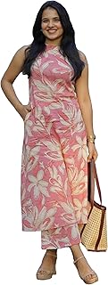 Women's Rayon Viscose Straight Printed Kurta with Pant
