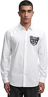 Men's Slim Fit Casual Shirt | Dog Graphic Print | Button Closure | Modern & Playful Design Eftless Style