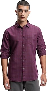 Men's’s Slim Fit Checked Casual Shirt | Classic Pattern, Full Sleeves & Button Closure a Sharp & Modern Look