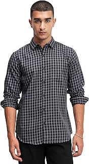Men's Slim Fit Checked Casual Shirt | Classic & Modern | Breathable Fabric All-Day Comt