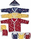 First Kick Presents New Born Baby Summer Wear Baby Clothes 5Pcs Sets 100% Cotton Baby Boys Girls Unisex Baby Cotton/Summer Suit Infant Clothes First Gift for New Born Baby