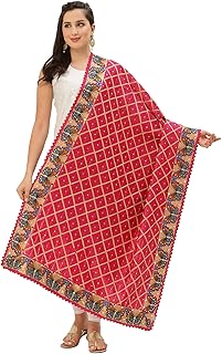Womens Dupatta with Embroidered Buttlerflies
