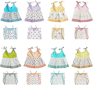New Born Baby Clothes - (Set of 8) New Born Baby Cotton Frocks with Nappies for Baby Girls - Multicolor Sleeveless Printed Jhabla Baby Wear, Infant Clothing Combo for 0 to 6 Months Babies