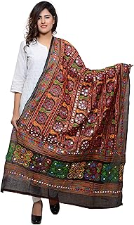 Women's Embroidered Kutchwork Cotton Dupatta Bharchak VIP