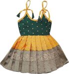 New South Indian Traditional pattu Pavadai Tapeta Silk Frock for Baby Girls