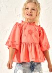 Flo Orange Broderie Swing Top