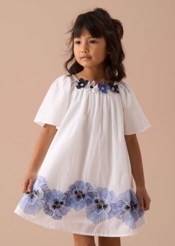 Coletta White Embroidered Swing Dress